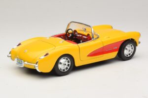 Chevrolet Corvette C1 Descapotable Amarillo Rojo Bburago 1:18 3034-M2 Metal - imagen 3 de 8