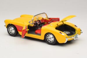 Chevrolet Corvette C1 Descapotable Amarillo Rojo Bburago 1:18 3034-M2 Metal - imagen 5 de 8