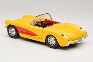 Chevrolet Corvette C1 Descapotable Amarillo Rojo Bburago 1:18 3034-M2 Metal - imagen 7 de 8