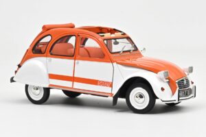 Citroen 2CV Spot Naranja & Blanco Norev 1:18 181473 Metal