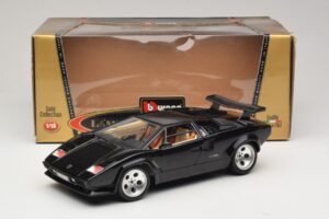 Lamborghini Countach 5000 Quattrovalvole Negro Bburago 1:18 3337 Metal - imagen 8 de 8