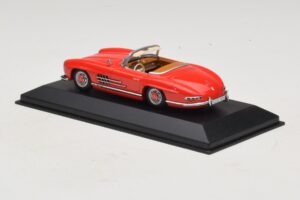Mercedes 300 SL W198 Rojo Con Interior Marrón Minichamps 1:43 MB009 Metal - imagen 3 de 5