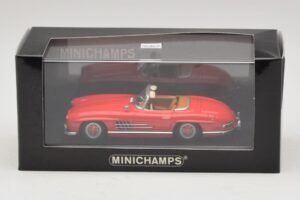 Mercedes 300 SL W198 Rojo Con Interior Marrón Minichamps 1:43 MB009 Metal - imagen 5 de 5