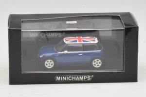 Mini Cooper S R53 Azul Con Bandera Británica Minichamps 1:43 MINI026 Metal - imagen 4 de 4