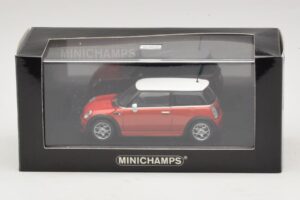 Mini Cooper S R53 Rojo Con Techo Blanco Minichamps 1:43 MINI025 Metal - imagen 5 de 5