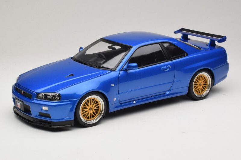 Nissan Skyline GT-R R34 V-Spec II Azul Metalizado BBS Llantas KK-Scale 1:12 KKDC120211-2 Metal