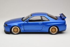 Nissan Skyline GT-R R34 V-Spec II Azul Metalizado BBS Llantas KK-Scale 1:12 KKDC120211-2 Metal - imagen 4 de 8