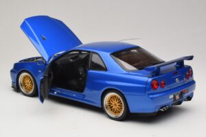 Nissan Skyline GT-R R34 V-Spec II Azul Metalizado BBS Llantas KK-Scale 1:12 KKDC120211-2 Metal - imagen 5 de 8