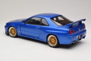 Nissan Skyline GT-R R34 V-Spec II Azul Metalizado BBS Llantas KK-Scale 1:12 KKDC120211-2 Metal - imagen 7 de 8