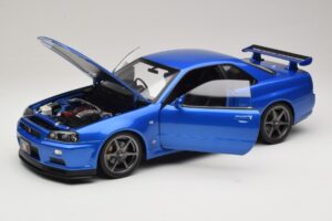 Nissan Skyline GT-R R34 V-Spec II Azul Metalizado OEM Llantas KK-Scale 1:12 KKDC120211-1 Metal - imagen 2 de 8