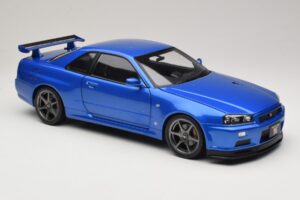 Nissan Skyline GT-R R34 V-Spec II Azul Metalizado OEM Llantas KK-Scale 1:12 KKDC120211-1 Metal - imagen 6 de 8