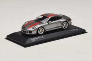Porsche 911 991.1 R Plata Con Rayas Naranjas Minichamps 1:43 410066222 Metal - imagen 2 de 5