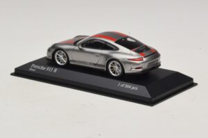 Porsche 911 991.1 R Plata Con Rayas Naranjas Minichamps 1:43 410066222 Metal - imagen 3 de 5