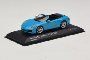Porsche 911 991.2 Carrera 4 Descapotable Azul Minichamps 1:43 410067232 Metal - imagen 2 de 5