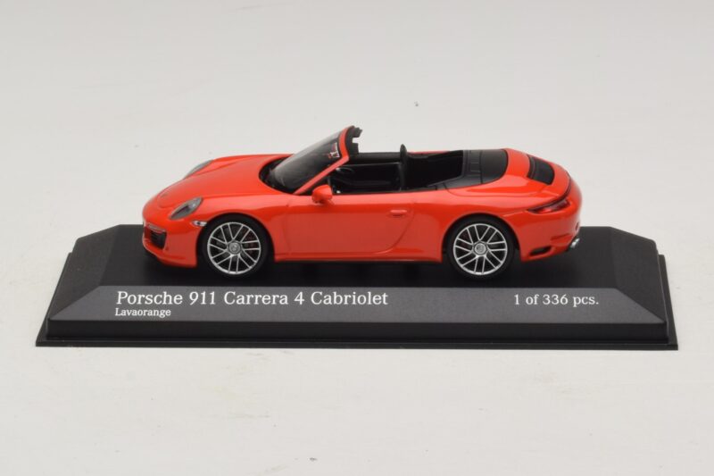 Porsche 911 991.2 Carrera 4 Descapotable Naranja Minichamps 1:43 410067231 Metal