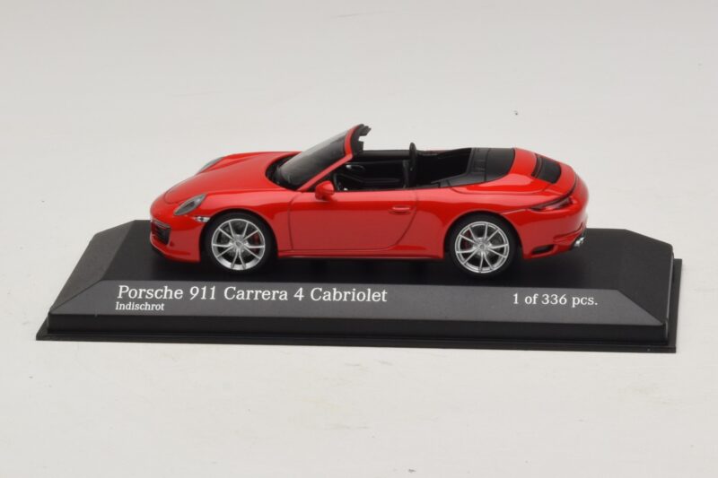 Porsche 911 991.2 Carrera 4 Descapotable Rojo Minichamps 1:43 410067230 Metal