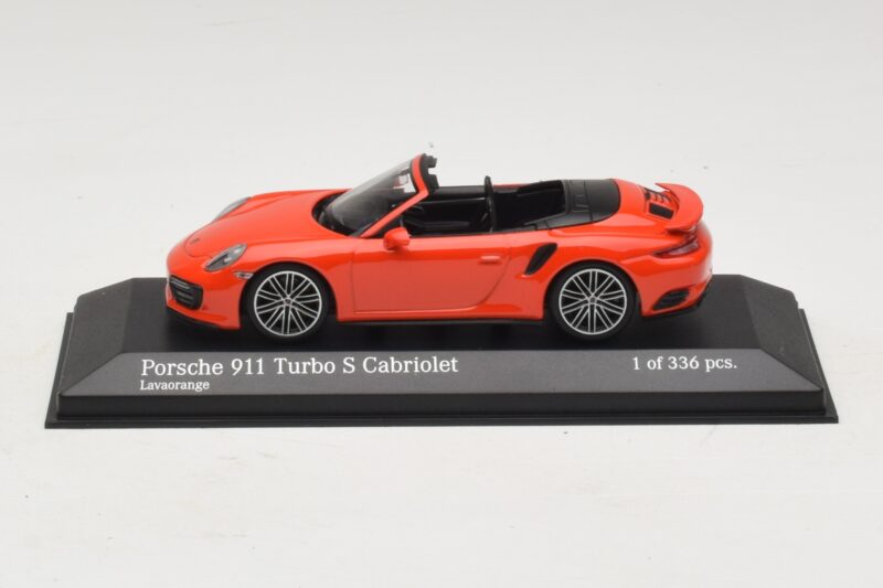 Porsche 911 991 Turbo S Descapotable Naranja Minichamps 1:43 410067181 Metal